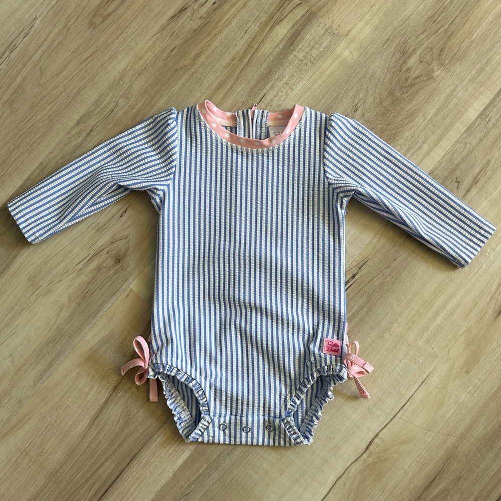 Long Sleeve Ruffle Butts 6-12month Swim Suit